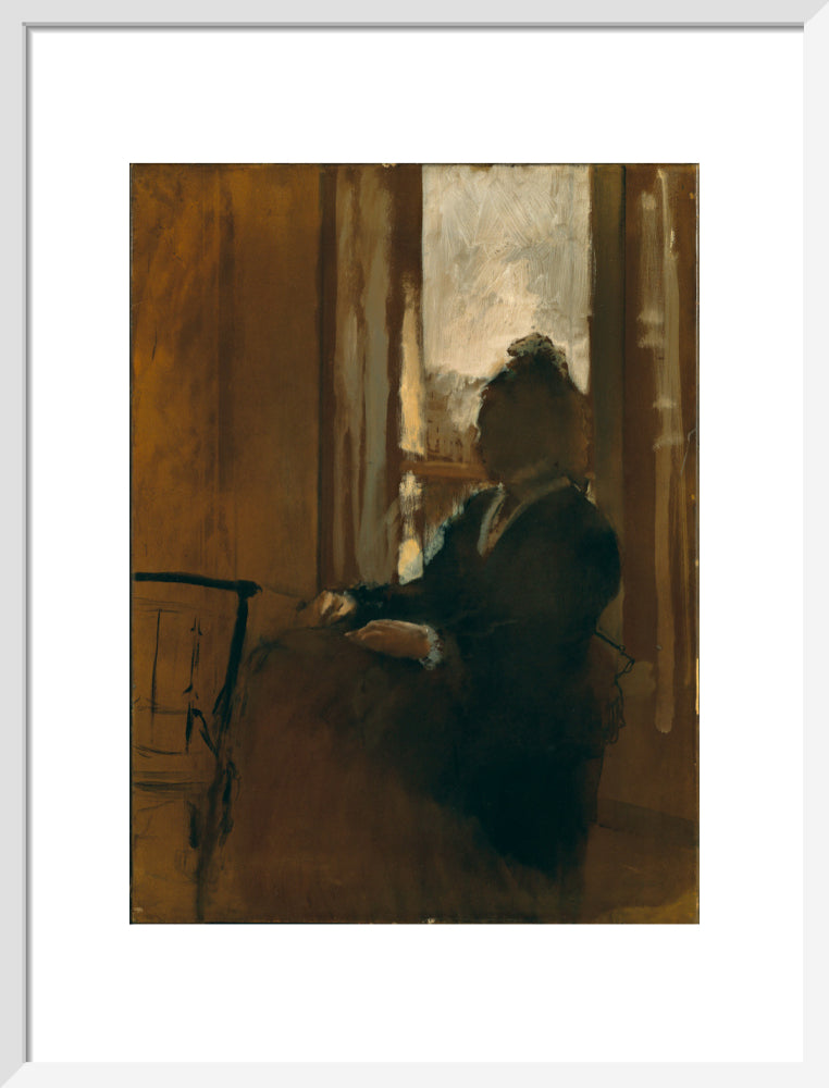 Woman at a Window (art print, medium, white)