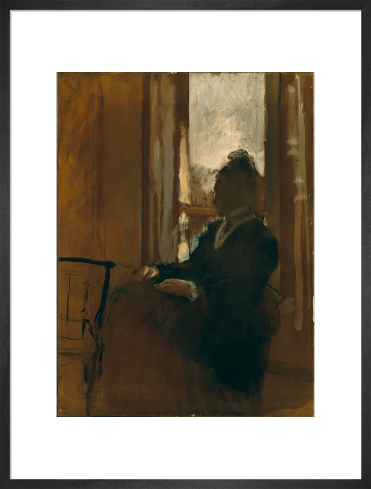Woman at a Window (art print, large, black)