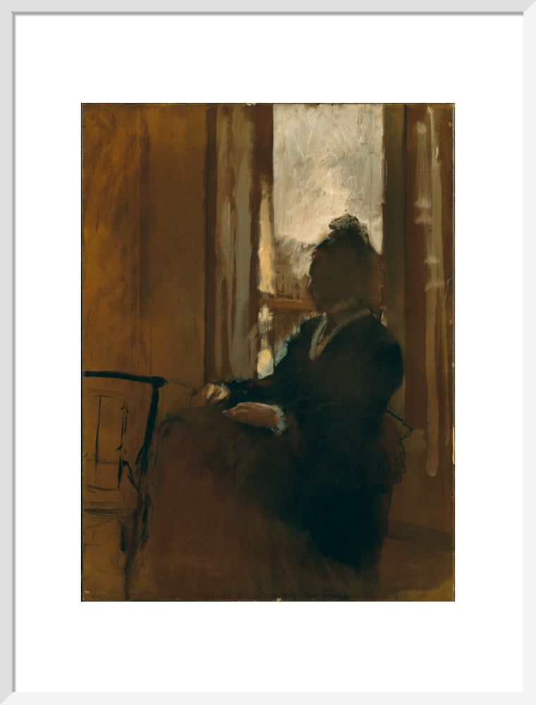 Woman at a Window (art print, large, white)