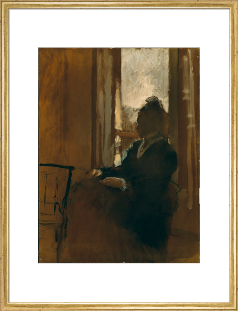 Woman at a Window (art print, large, gold)