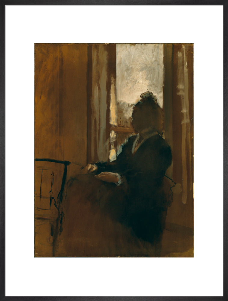 Woman at a Window (art print, extra large, black)