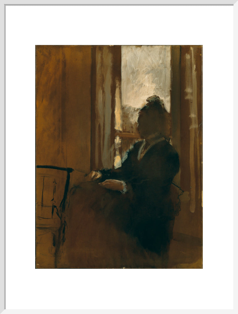 Woman at a Window (art print, extra large, white)