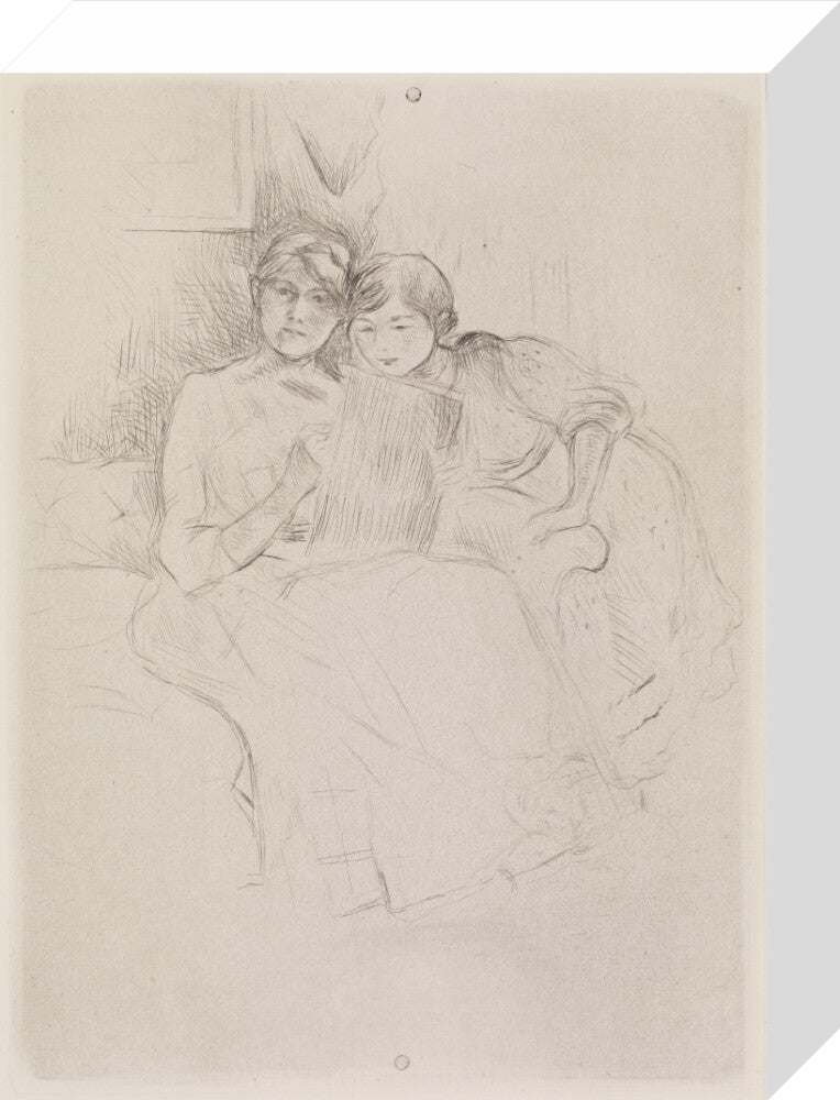 Berthe Morisot Drawing, with Her Daughter, 1889 (stretched canvas, small, unframed)