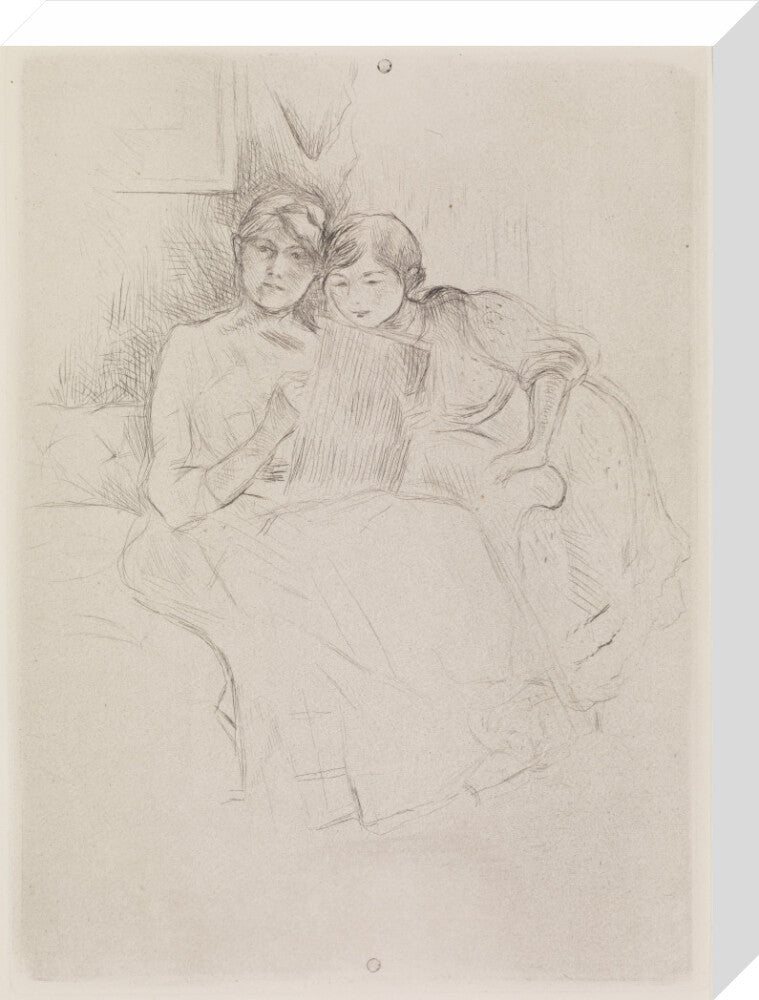 Berthe Morisot Drawing, with Her Daughter, 1889 (stretched canvas, medium, unframed)