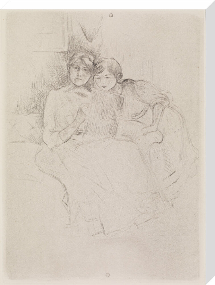 Berthe Morisot Drawing, with Her Daughter, 1889 (stretched canvas, large, unframed)