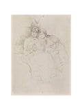 Berthe Morisot Drawing, with Her Daughter, 1889 (art print, small, unframed)