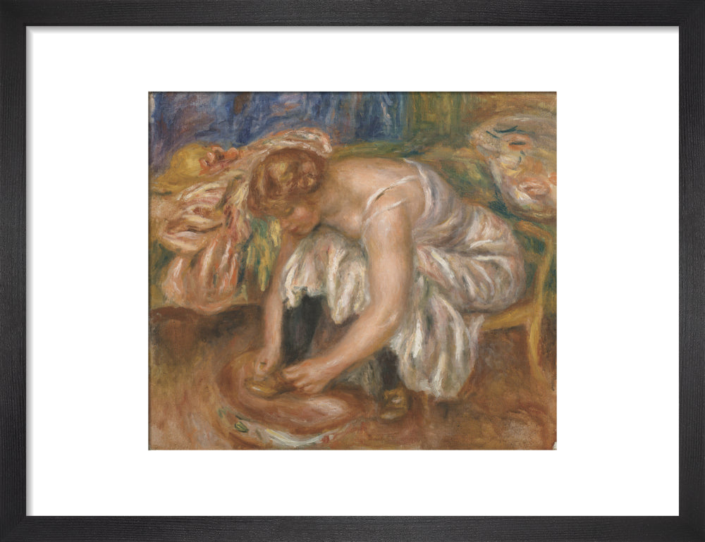 Woman Tying Her Shoe (art print, small, black)