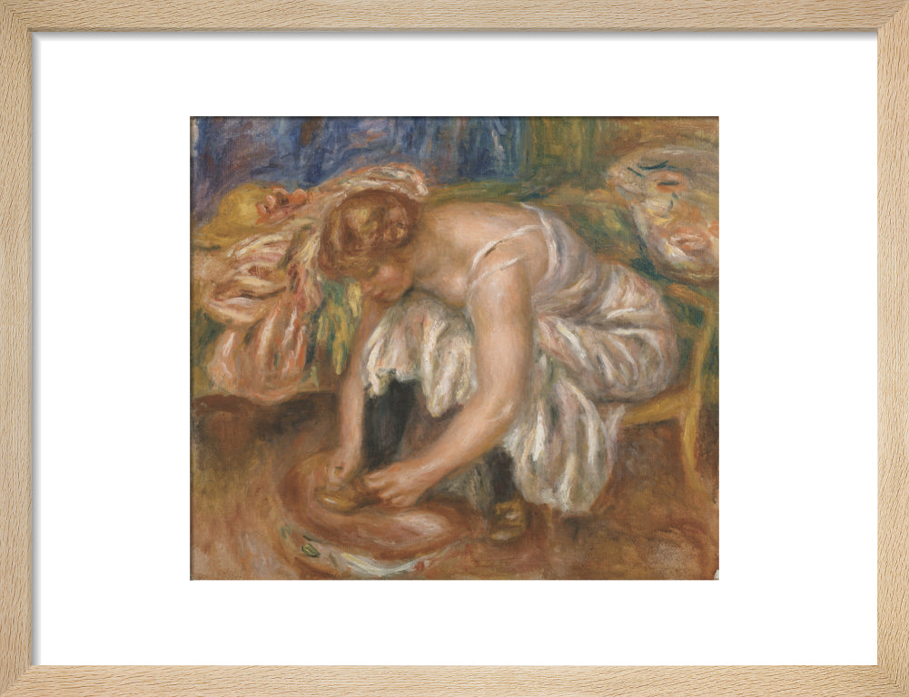 Woman Tying Her Shoe (art print, small, natural)