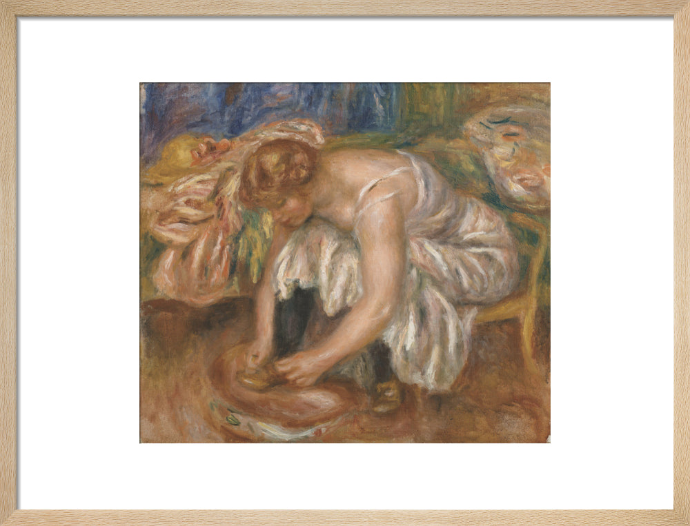 Woman Tying Her Shoe (art print, medium, natural)
