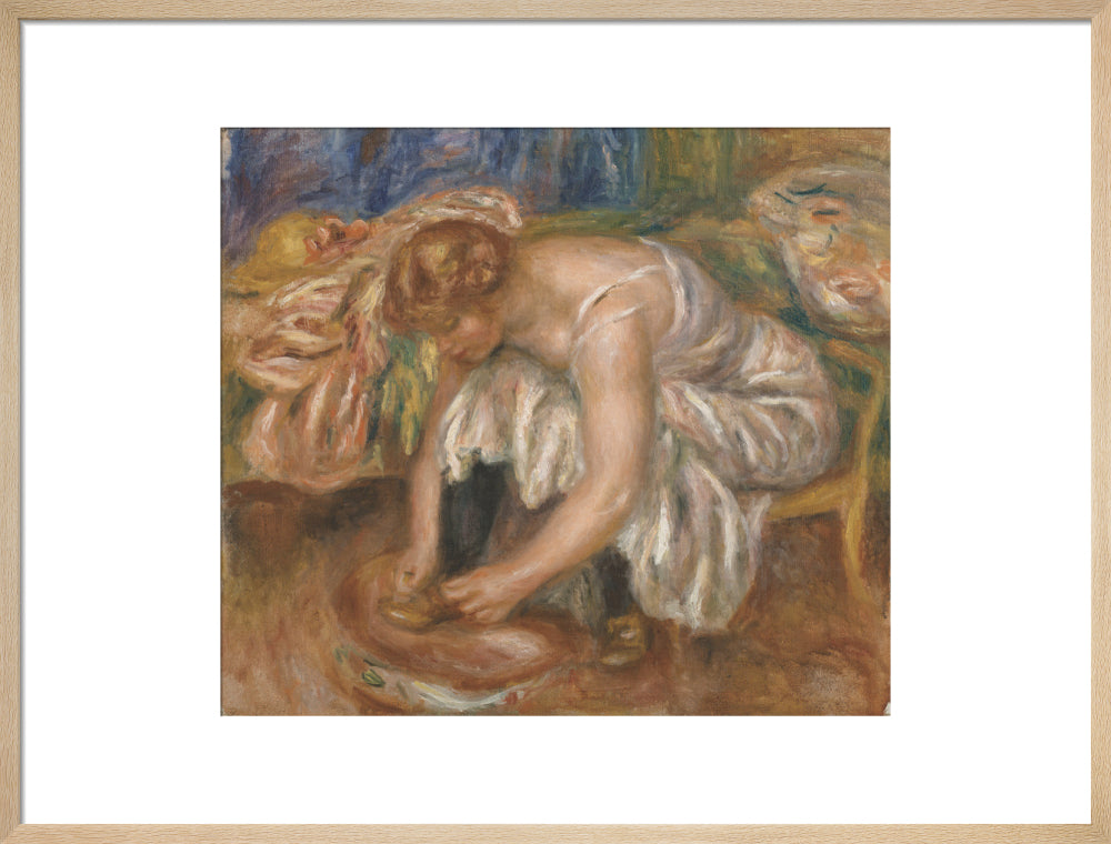 Woman Tying Her Shoe (art print, large, natural)
