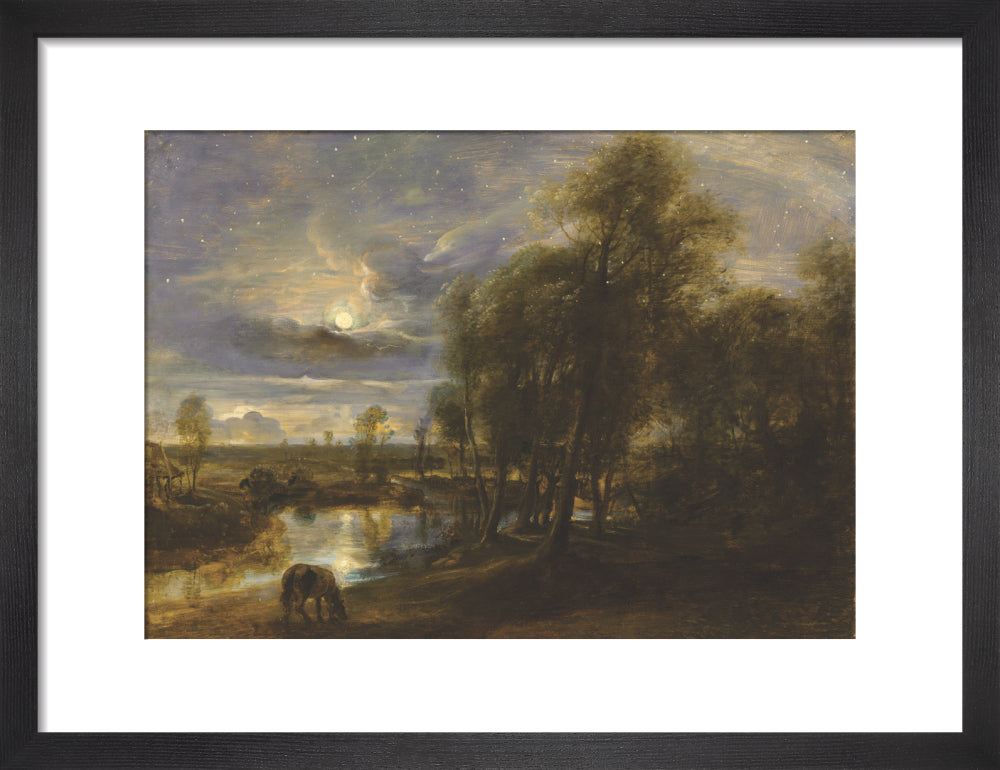 Landscape by Moonlight (art print, small, black)