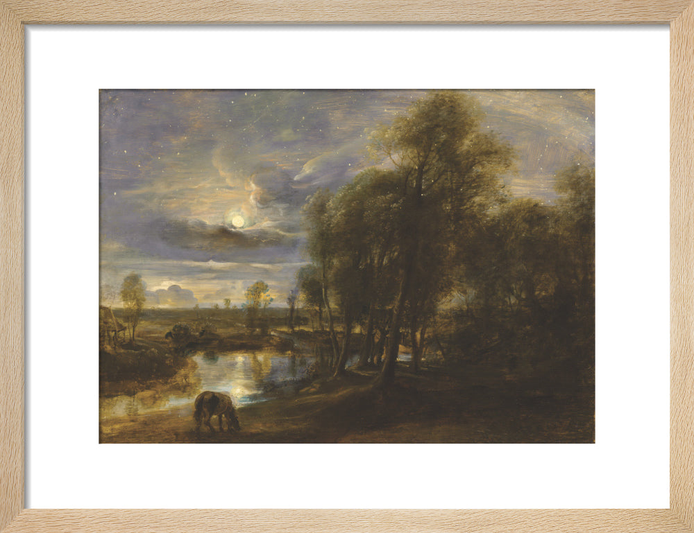 Landscape by Moonlight (art print, small, natural)