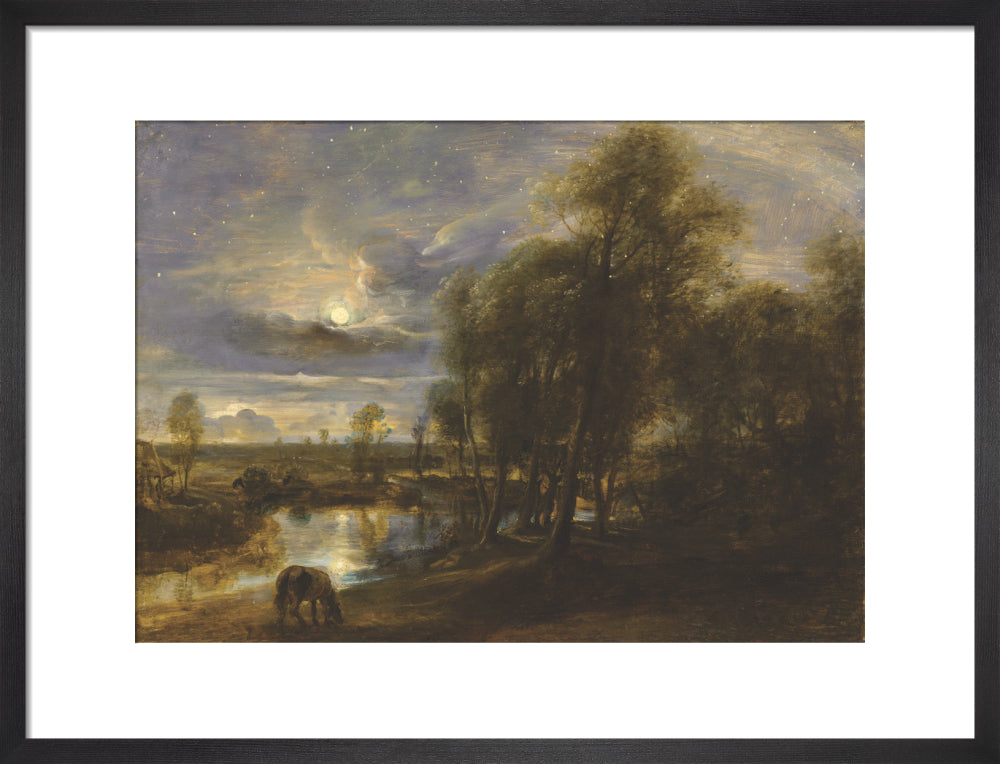 Landscape by Moonlight (art print, medium, black)