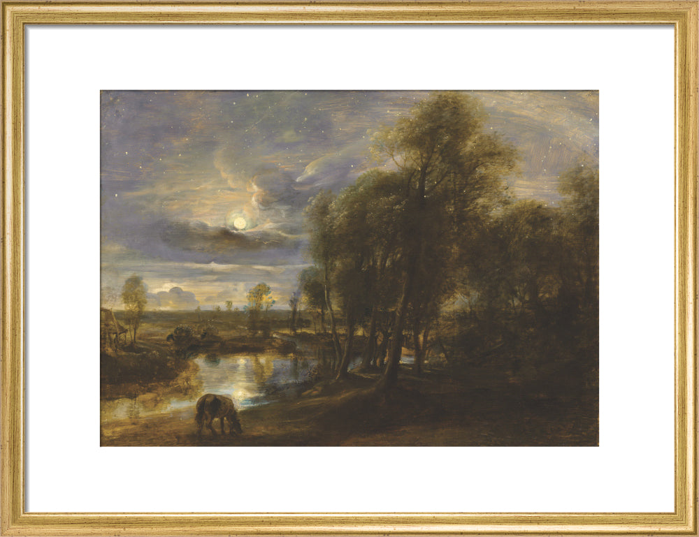 Landscape by Moonlight (art print, medium, gold)