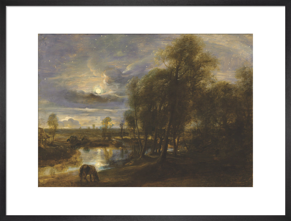 Landscape by Moonlight (art print, large, black)