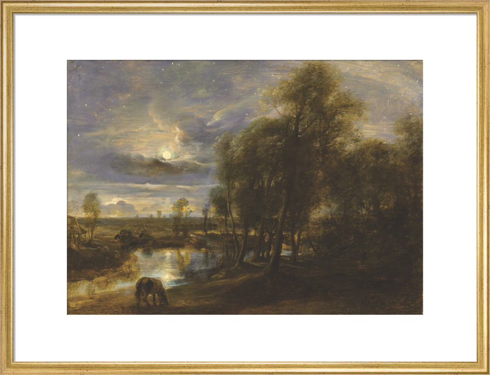 Landscape by Moonlight (art print, large, gold)