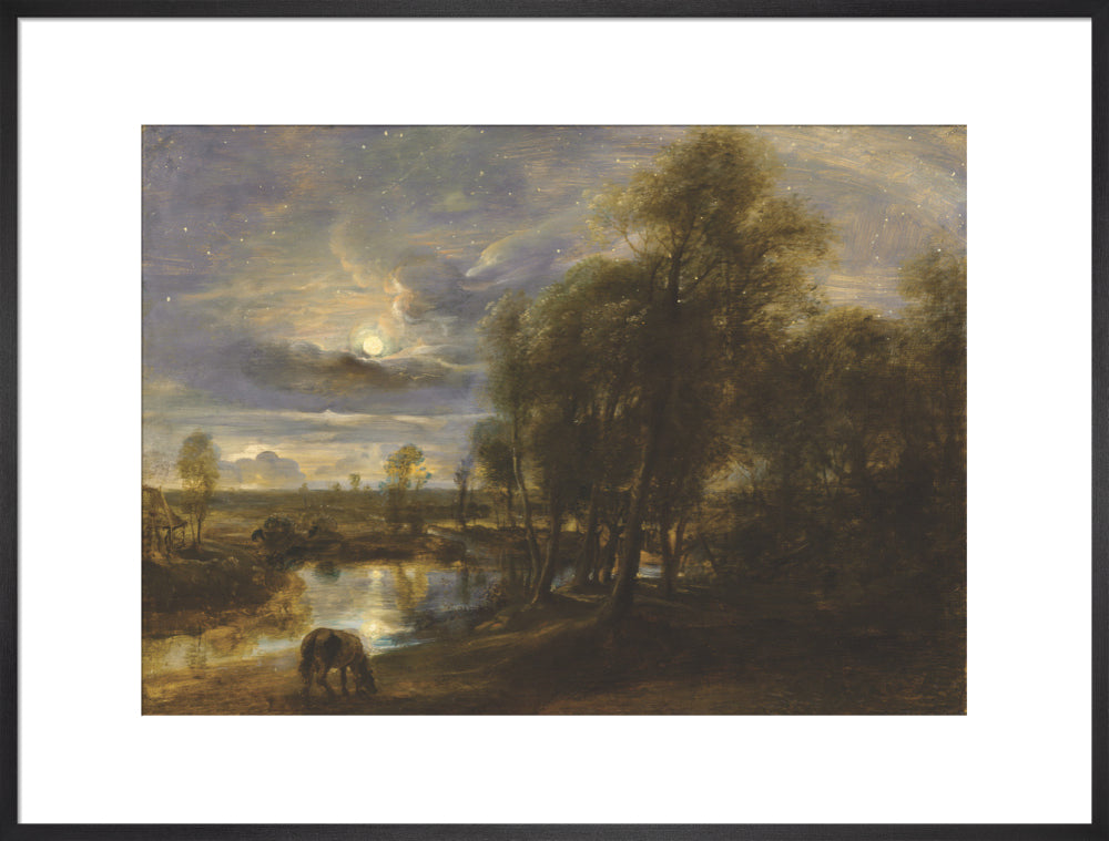 Landscape by Moonlight (art print, extra large, black)