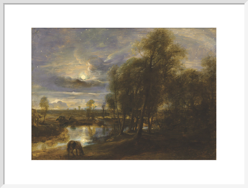 Landscape by Moonlight (art print, extra large, white)