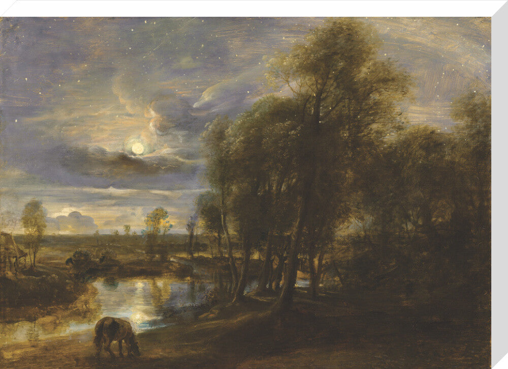 Landscape by Moonlight (stretched canvas, large, unframed)