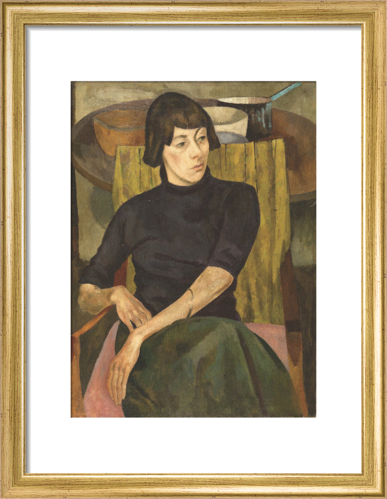Portrait of Nina Hamnett (art print, small, gold)