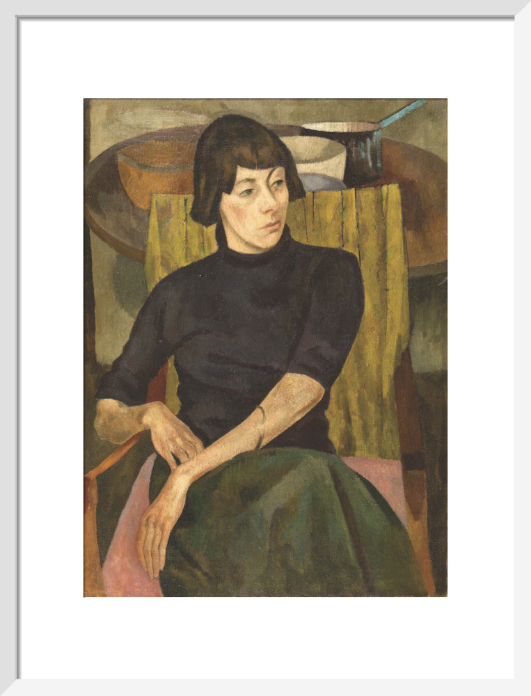 Portrait of Nina Hamnett (art print, medium, white)