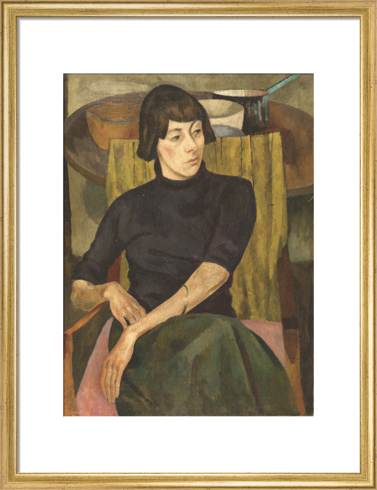 Portrait of Nina Hamnett (art print, medium, gold)