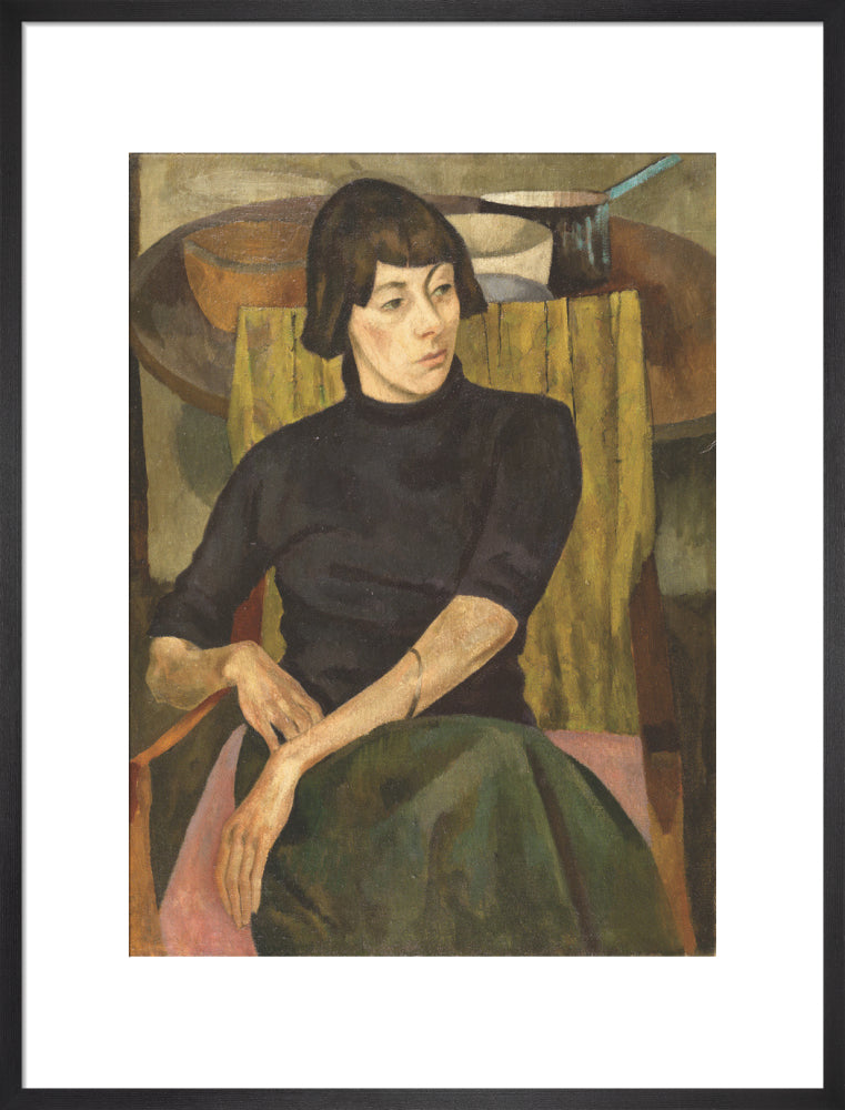 Portrait of Nina Hamnett (art print, large, black)