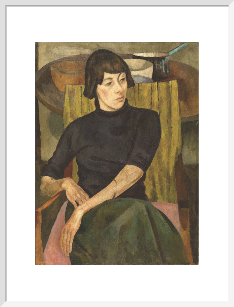 Portrait of Nina Hamnett (art print, large, white)