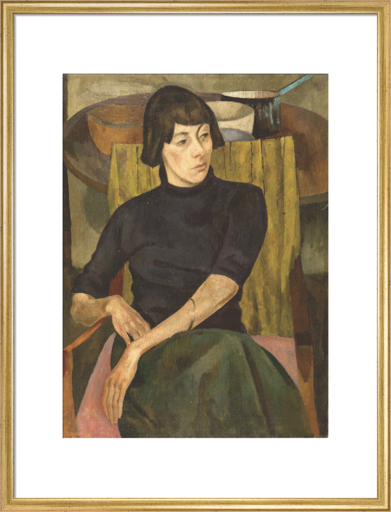 Portrait of Nina Hamnett (art print, large, gold)