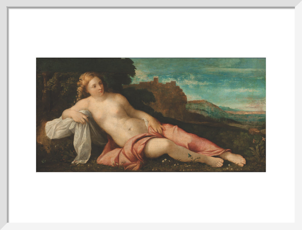 Venus in a Landscape (art print, medium, white)