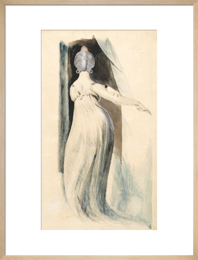 Standing woman seen from the back (art print, large, natural)