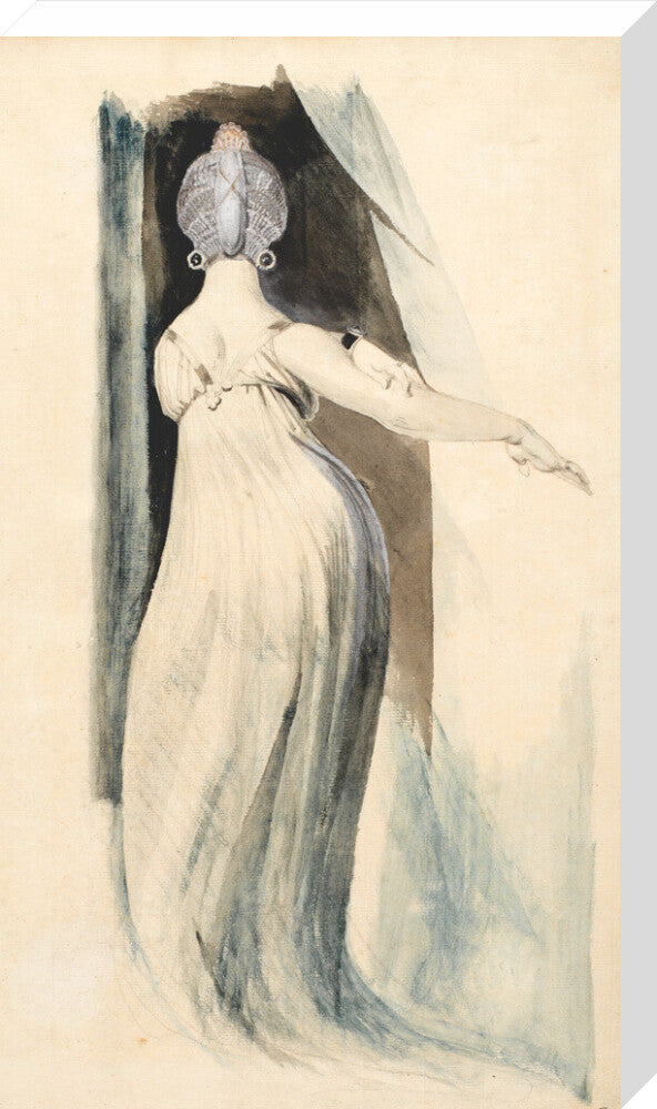 Standing woman seen from the back (stretched canvas, large, unframed)