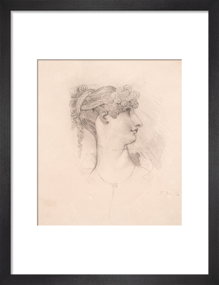 Lavinia de Irujo in profile, facing right