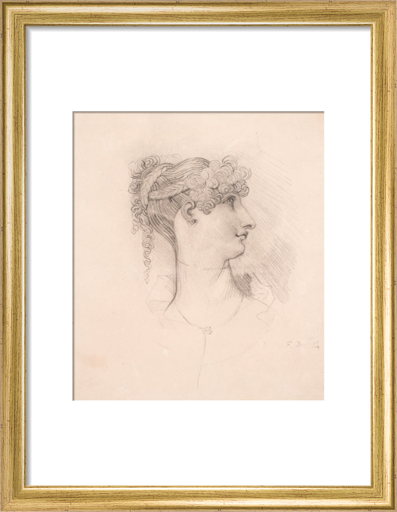 Lavinia de Irujo in profile, facing right
