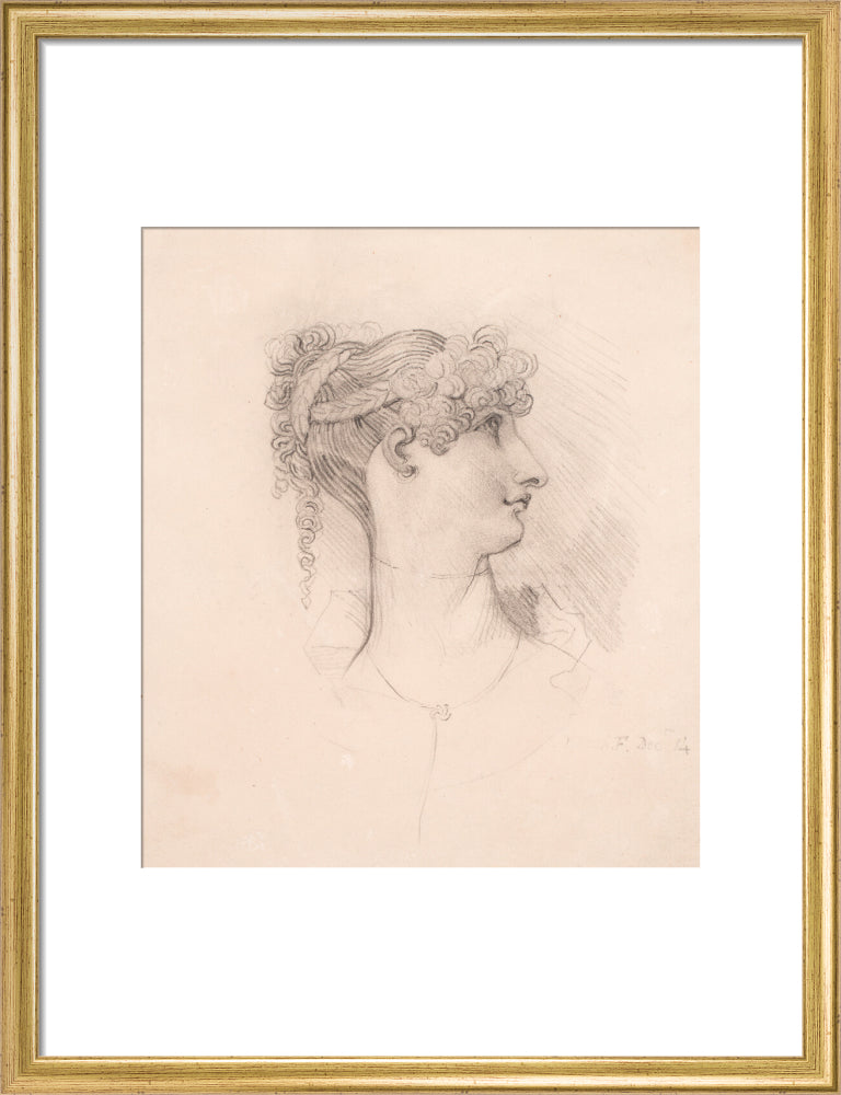Lavinia de Irujo in profile, facing right