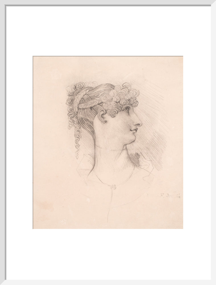 Lavinia de Irujo in profile, facing right