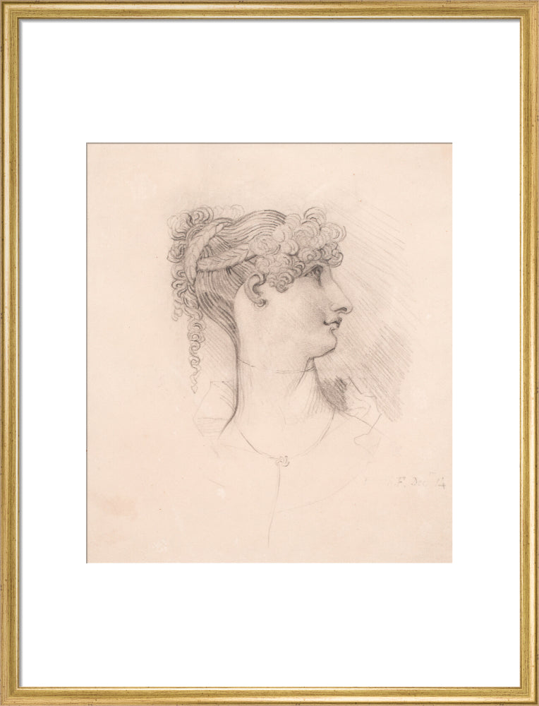 Lavinia de Irujo in profile, facing right