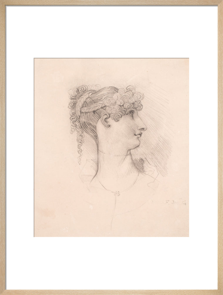 Lavinia de Irujo in profile, facing right