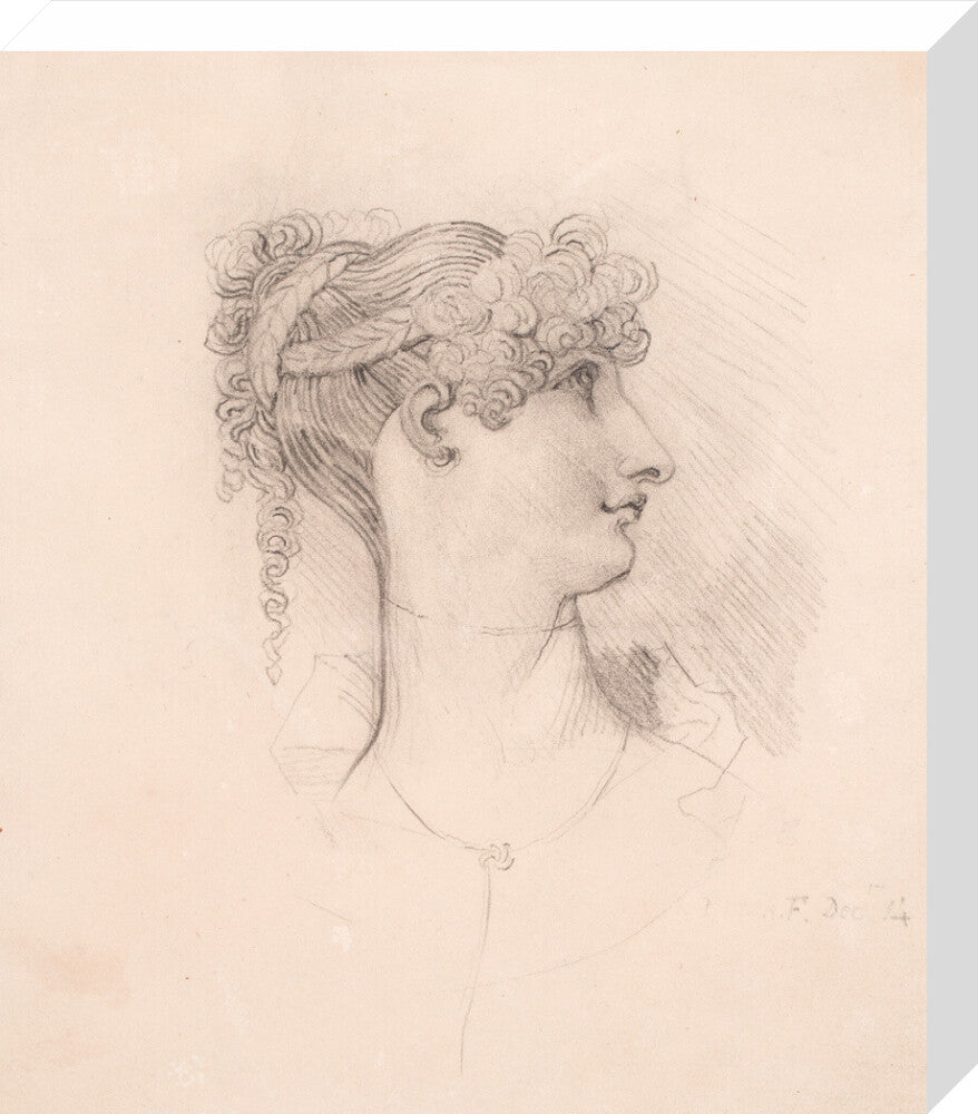 Lavinia de Irujo in profile, facing right