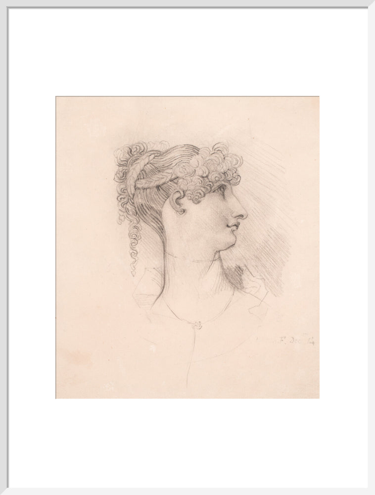 Lavinia de Irujo in profile, facing right
