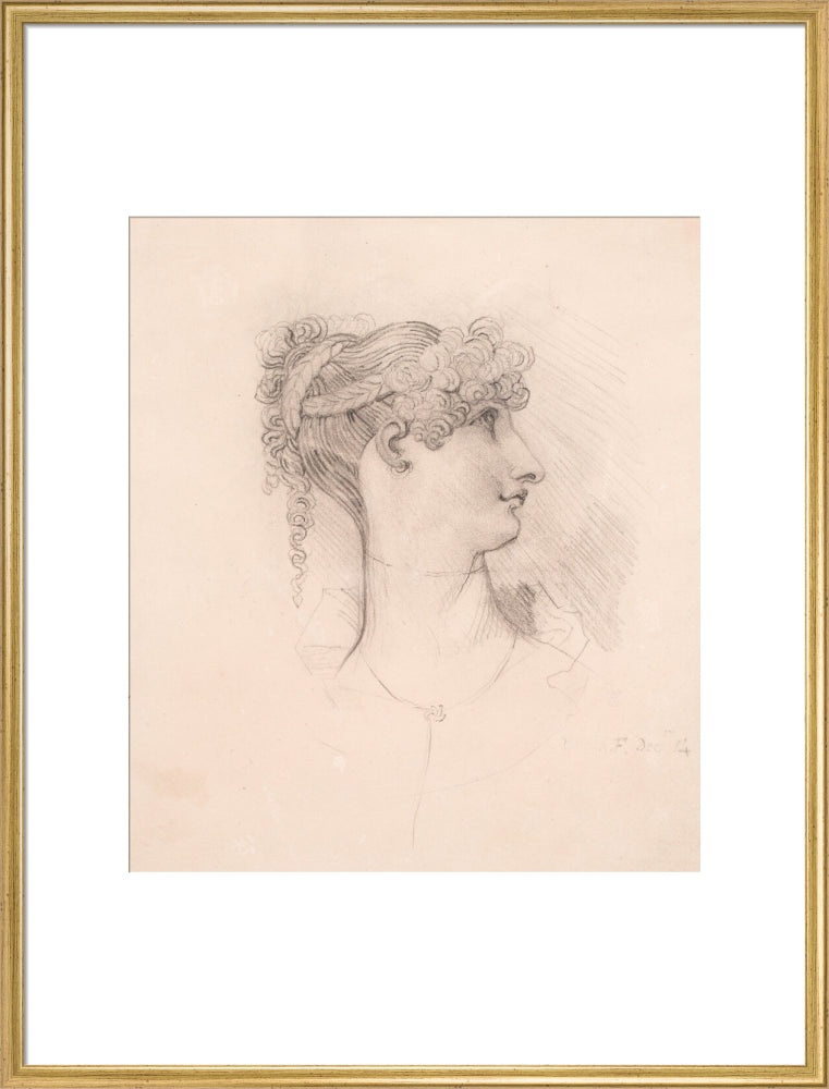 Lavinia de Irujo in profile, facing right