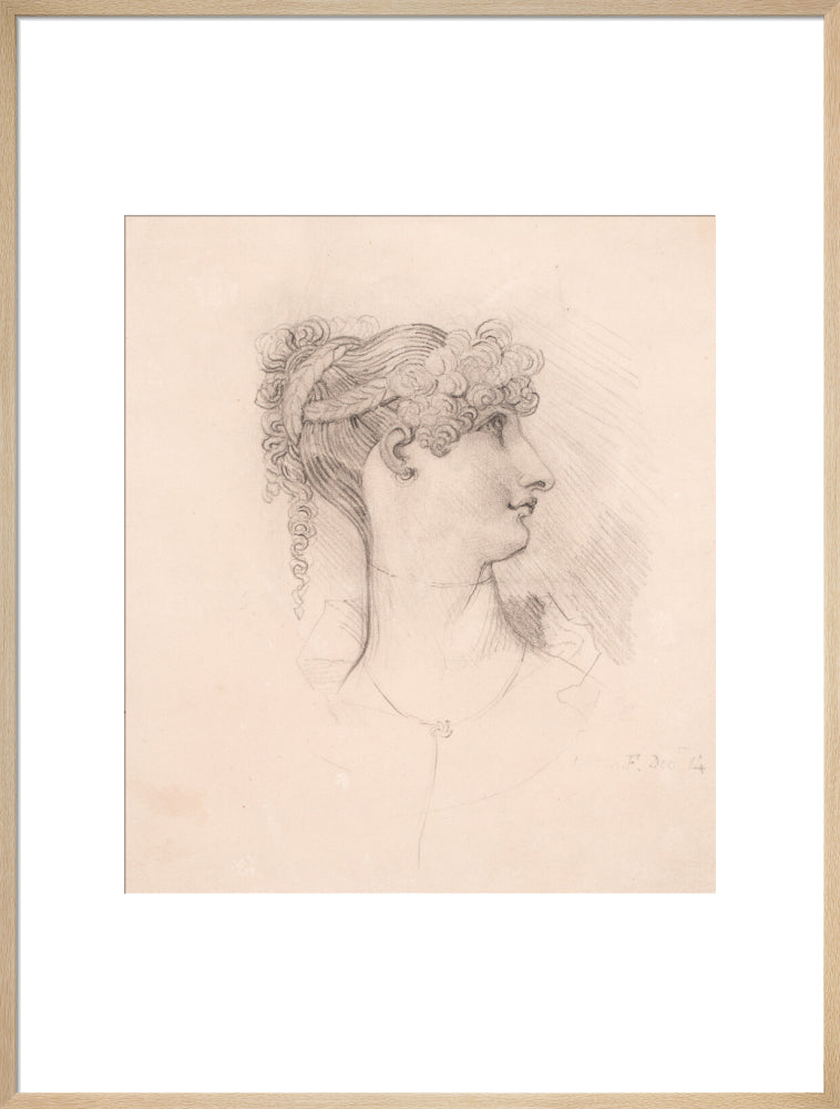Lavinia de Irujo in profile, facing right