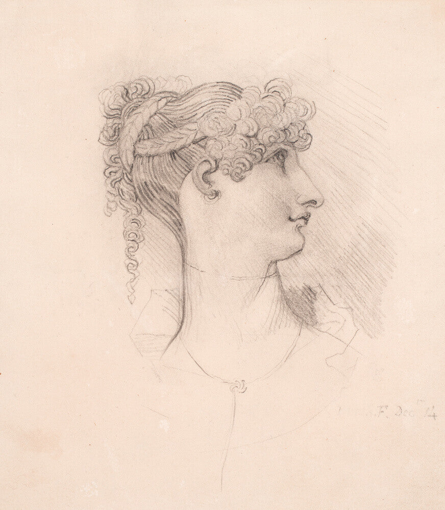 Lavinia de Irujo in profile, facing right