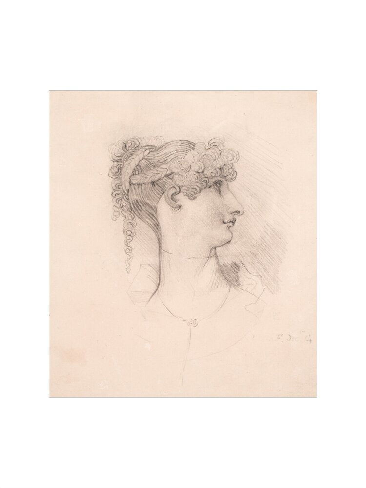 Lavinia de Irujo in profile, facing right