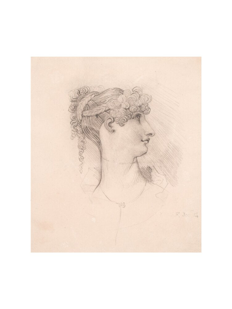 Lavinia de Irujo in profile, facing right