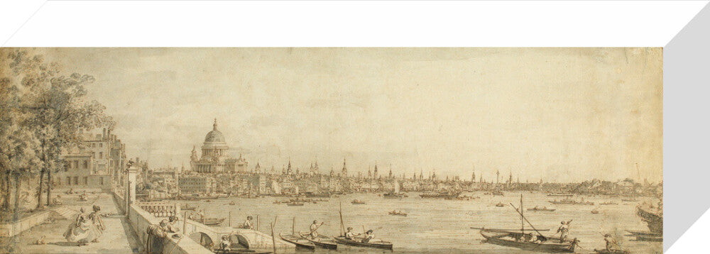 Canaletto, View from Somerset Gardens Looking towards London Bridge (stretched canvas, small, unframed)