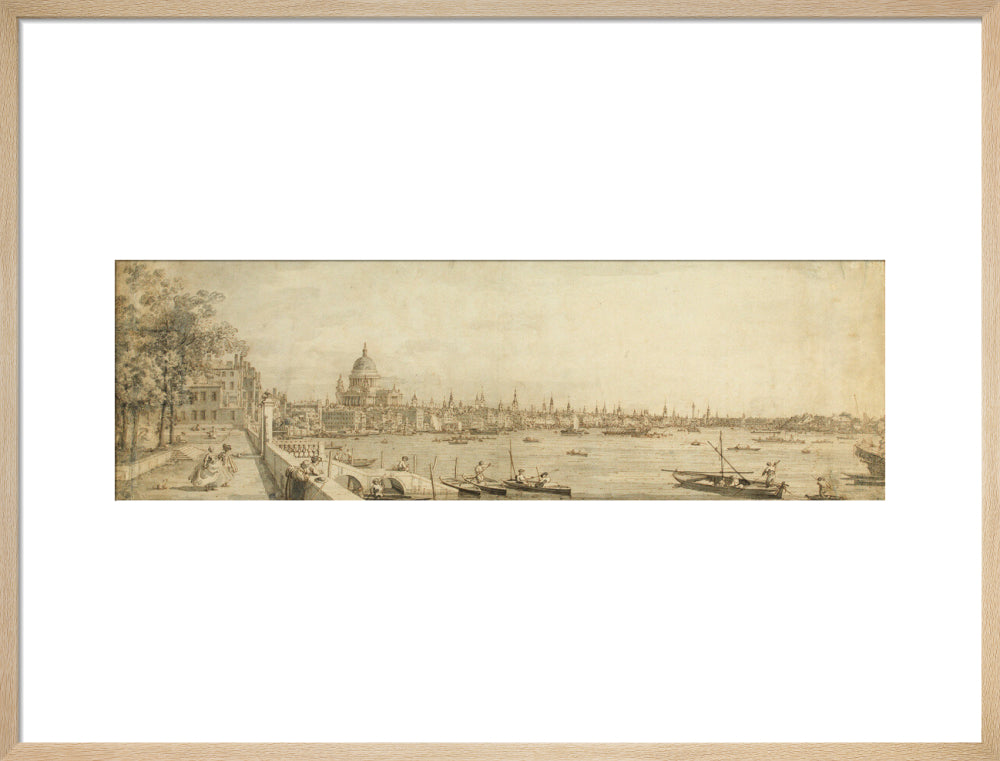 Canaletto, View from Somerset Gardens Looking towards London Bridge (art print, large, natural)