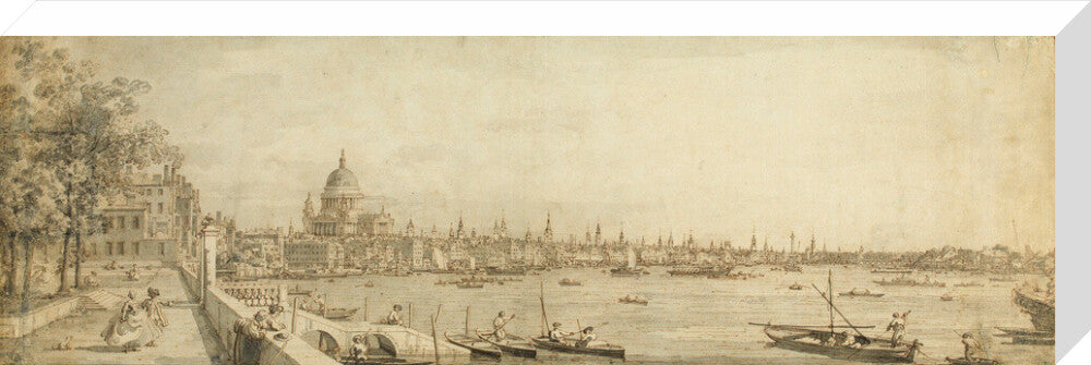 Canaletto, View from Somerset Gardens Looking towards London Bridge (stretched canvas, large, unframed)