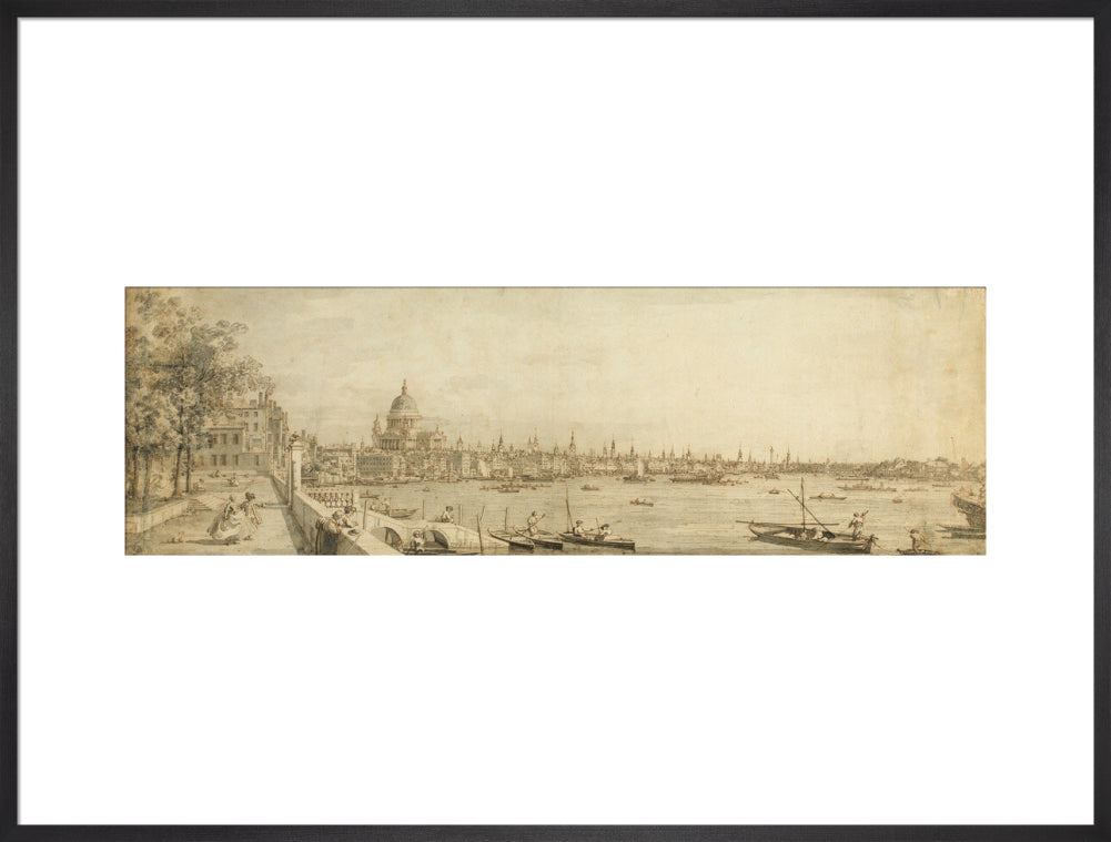 Canaletto, View from Somerset Gardens Looking towards London Bridge (art print, extra large, black)