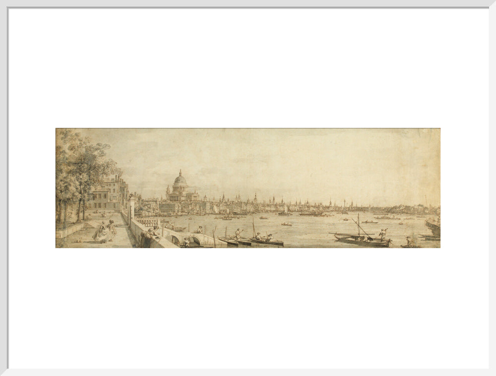 Canaletto, View from Somerset Gardens Looking towards London Bridge (art print, extra large, white)